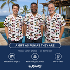 Friends in matching Men's Vow Visors Custom Face Hawaiian Shirt — a group gift photo