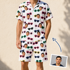 Man wearing Men's Vow Visors Custom Face Shirt & Shorts Set — custom faces printed all-over