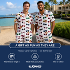 Friends in matching Men's Vow Visors Custom Face Shirt & Shorts Set — a group gift photo