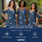Friends in matching Women's Bridal Batter Custom Face Off-Shoulder Dress — a group gift photo