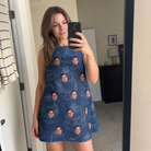 Real-life photo of someone wearing Women's Bridal Batter Custom Face Tank Dress — custom faces printed all-over