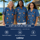 Friends in matching Women's Bridal Batter Custom Face Hawaiian Shirt — a group gift photo