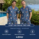 Friends in matching Men's Bridal Batter Custom Face Shirt & Shorts Set — a group gift photo