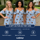 Friends in matching Women's Pearl Parade Custom Face Off-Shoulder Dress — a group gift photo