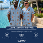 Friends in matching Men's Pearl Parade Custom Face Shirt & Shorts Set — a group gift photo