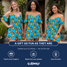 Friends in matching Women's Pineapple Pals Custom Face Off-Shoulder Dress — a group gift photo