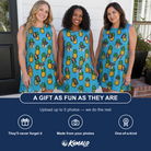 Friends in matching Women's Pineapple Pals Custom Face Tank Dress — a group gift photo