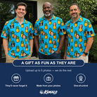 Friends in matching Men's Pineapple Pals Custom Face Polo Shirt — a group gift photo