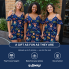 Friends in matching Women's Ray Reunion Custom Face Off-Shoulder Dress — a group gift photo