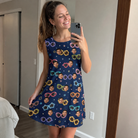 Real-life photo of someone wearing Women's Ray Reunion Custom Face Tank Dress — custom faces printed all-over