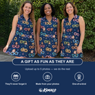 Friends in matching Women's Ray Reunion Custom Face V-Neck Dress — a group gift photo