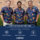 Friends in matching Men's Ray Reunion Custom Face Polo Shirt — a group gift photo