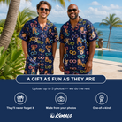 Friends in matching Men's Ray Reunion Custom Face Shirt & Shorts Set — a group gift photo