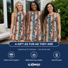 Friends in matching Women's Deckchair Daydream Custom Face Tank Dress — a group gift photo
