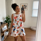 Real-life photo of someone wearing Women's Coastal Keepsakes Custom Face Tank Dress — custom faces printed all-over