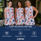 Friends in matching Women's Coastal Keepsakes Custom Face Tank Dress — a group gift photo