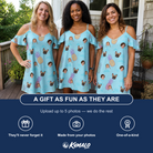 Friends in matching Women's Spiky Shoreline Custom Face Off-Shoulder Dress — a group gift photo