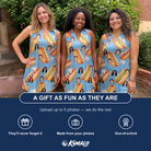 Friends in matching Women's Bunited States Custom Face V-Neck Dress — a group gift photo