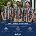 Friends in matching Men's Eagle Euphoria Custom Face Polo Shirt — a group gift photo