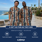 Friends in matching Men's Eagle Euphoria Custom Face Shirt & Shorts Set — a group gift photo