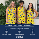 Friends in matching Women's Banner Bash Custom Face V-Neck Dress — a group gift photo