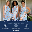 Friends in matching Women's Tri-Color Tumble Custom Face Tank Dress — a group gift photo