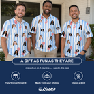 Friends in matching Men's Tri-Color Tumble Custom Face Polo Shirt — a group gift photo