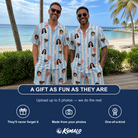 Friends in matching Men's Tri-Color Tumble Custom Face Shirt & Shorts Set — a group gift photo