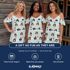 Friends in matching Women's Independence Icicles Custom Face Off-Shoulder Dress — a group gift photo