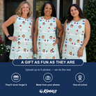 Friends in matching Women's Independence Icicles Custom Face Tank Dress — a group gift photo