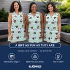 Friends in matching Women's Independence Icicles Custom Face V-Neck Dress — a group gift photo