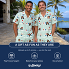 Friends in matching Men's Independence Icicles Custom Face Shirt & Shorts Set — a group gift photo