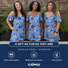 Friends in matching Women's Stellar Standard Custom Face Off-Shoulder Dress — a group gift photo