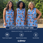 Friends in matching Women's Stellar Standard Custom Face V-Neck Dress — a group gift photo