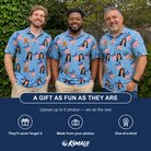 Friends in matching Men's Stellar Standard Custom Face Polo Shirt — a group gift photo