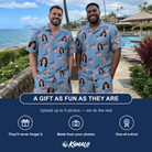 Friends in matching Men's Stellar Standard Custom Face Shirt & Shorts Set — a group gift photo