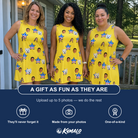 Friends in matching Women's Liberty Stripe Custom Face Tank Dress — a group gift photo