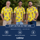 Friends in matching Men's Liberty Stripe Custom Face Polo Shirt — a group gift photo