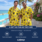 Friends in matching Men's Liberty Stripe Custom Face Shirt & Shorts Set — a group gift photo