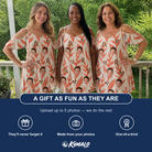 Friends in matching Women's Lobster Lilt Custom Face Off-Shoulder Dress — a group gift photo