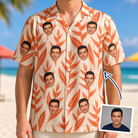 Man wearing Men's Lobster Lilt Custom Face Hawaiian Shirt — custom faces printed all-over