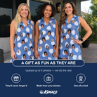 Friends in matching Women's Split Personality Custom Face V-Neck Dress — a group gift photo