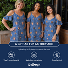 Friends in matching Women's Aloha Arbor Custom Face Off-Shoulder Dress — a group gift photo