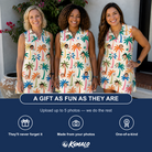 Friends in matching Women's Sunbeam Sprigs Custom Face V-Neck Dress — a group gift photo