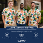 Friends in matching Men's Sunbeam Sprigs Custom Face Polo Shirt — a group gift photo