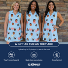 Friends in matching Women's Spatha Spark Custom Face V-Neck Dress — a group gift photo