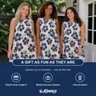 Friends in matching Women's Flora Fiesta Custom Face Tank Dress — a group gift photo