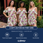 Friends in matching Women's Velvet Vines Custom Face Off-Shoulder Dress — a group gift photo