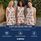 Friends in matching Women's Velvet Vines Custom Face Tank Dress — a group gift photo