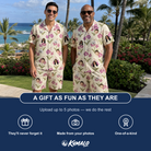Friends in matching Men's Velvet Vines Custom Face Shirt & Shorts Set — a group gift photo